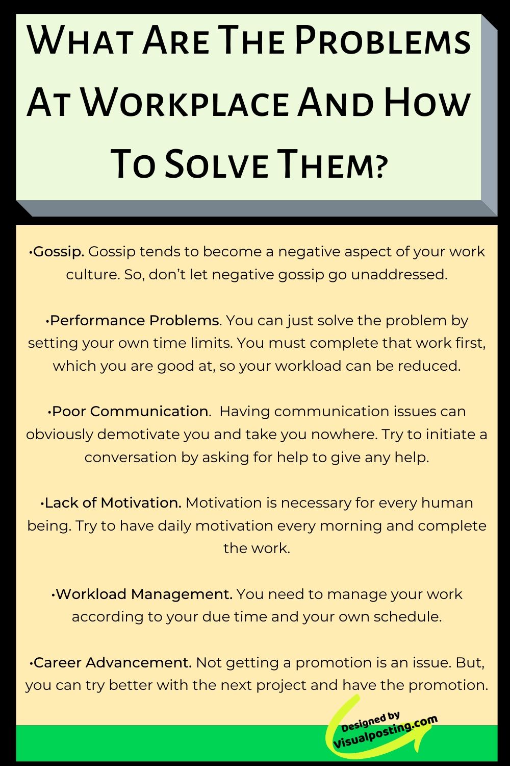 how do you solve problems at work examples